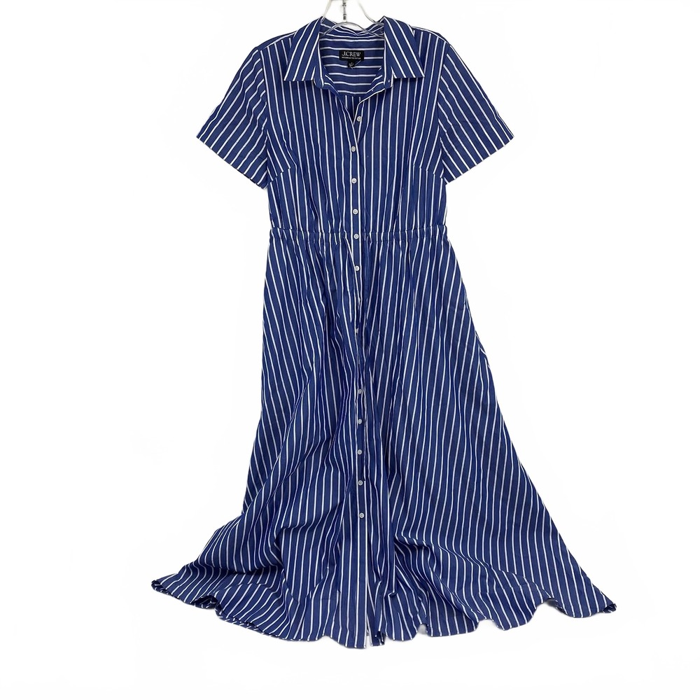J. Crew Cerise Dress Maxi Shirt Dress | Blue & White Striped, 6